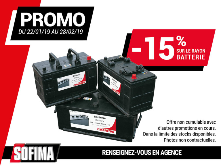 Promotions pièces & accessoires janvier fevrier 2019 batterie