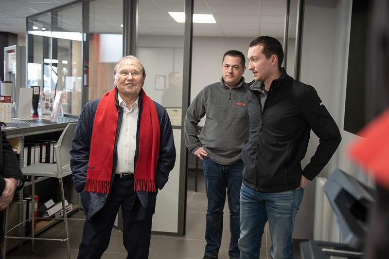 Moments de partage entre Marcel Braud, MANITOU, et l'équipe SOFIMA