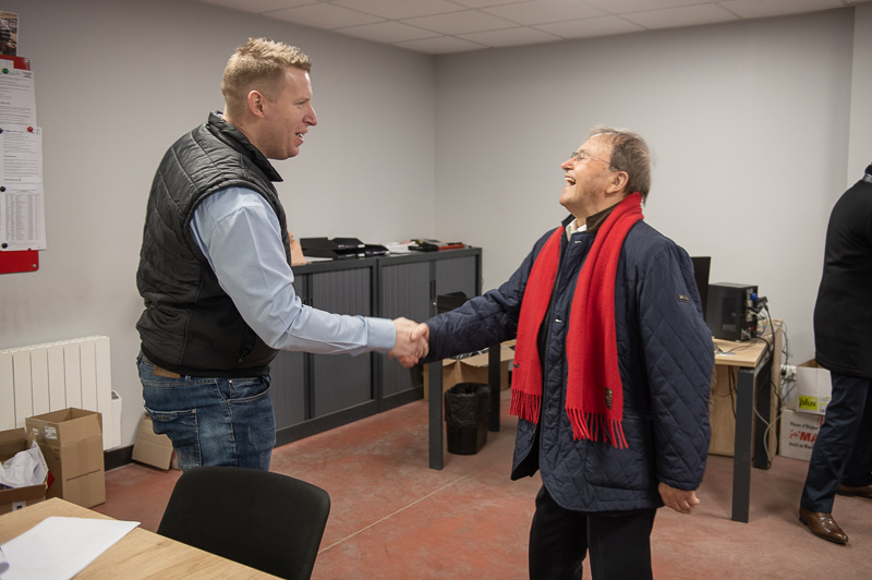 Moments de partage entre Marcel Braud, MANITOU, et l'équipe SOFIMA