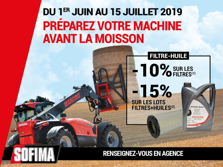 Promo filtres et huiles MANITOU SOFIMA