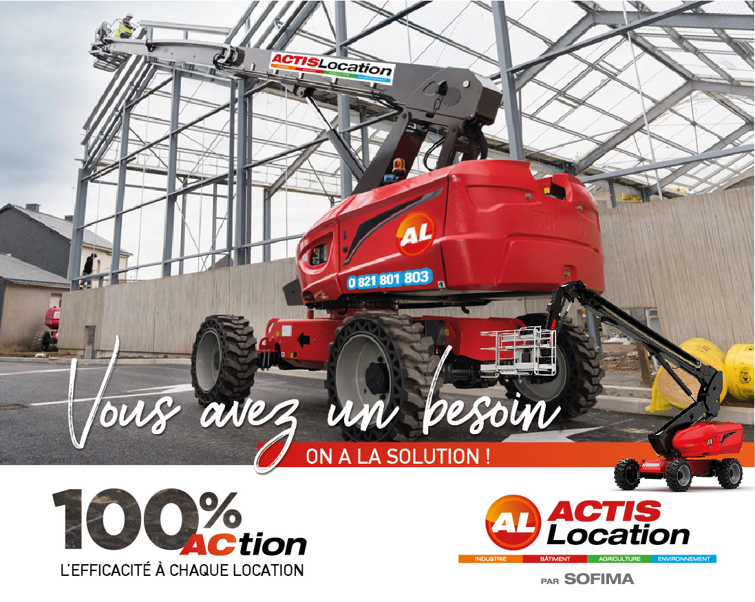 nacelle télescopique MANITOU 280 TJ à la location chez ACTIS LOCATION par SOFIMA