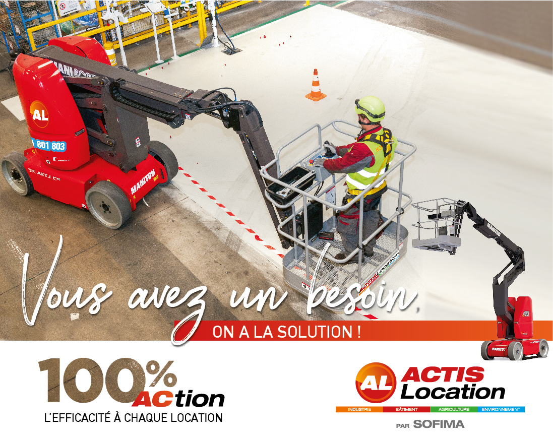 MANITOU AETJ – nacelle articulée électrique à la location chez ACTIS LOCATION par SOFIMA