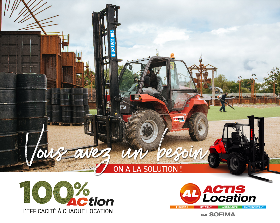 Chariot frontal Manitou en location chez ACTIS LOCATION par SOFIMA