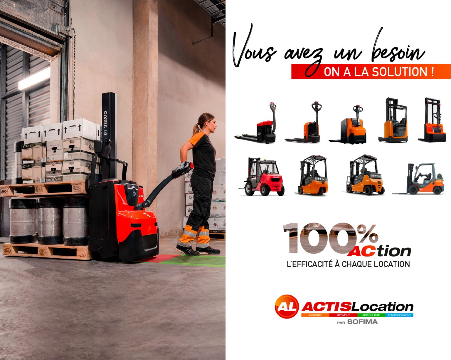 Matériels ACTIS Location pour la logistique, la distribution et le transport
